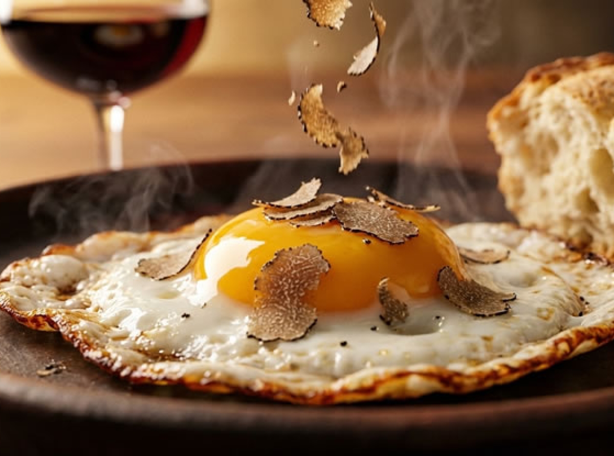 Huevo frito con trufa