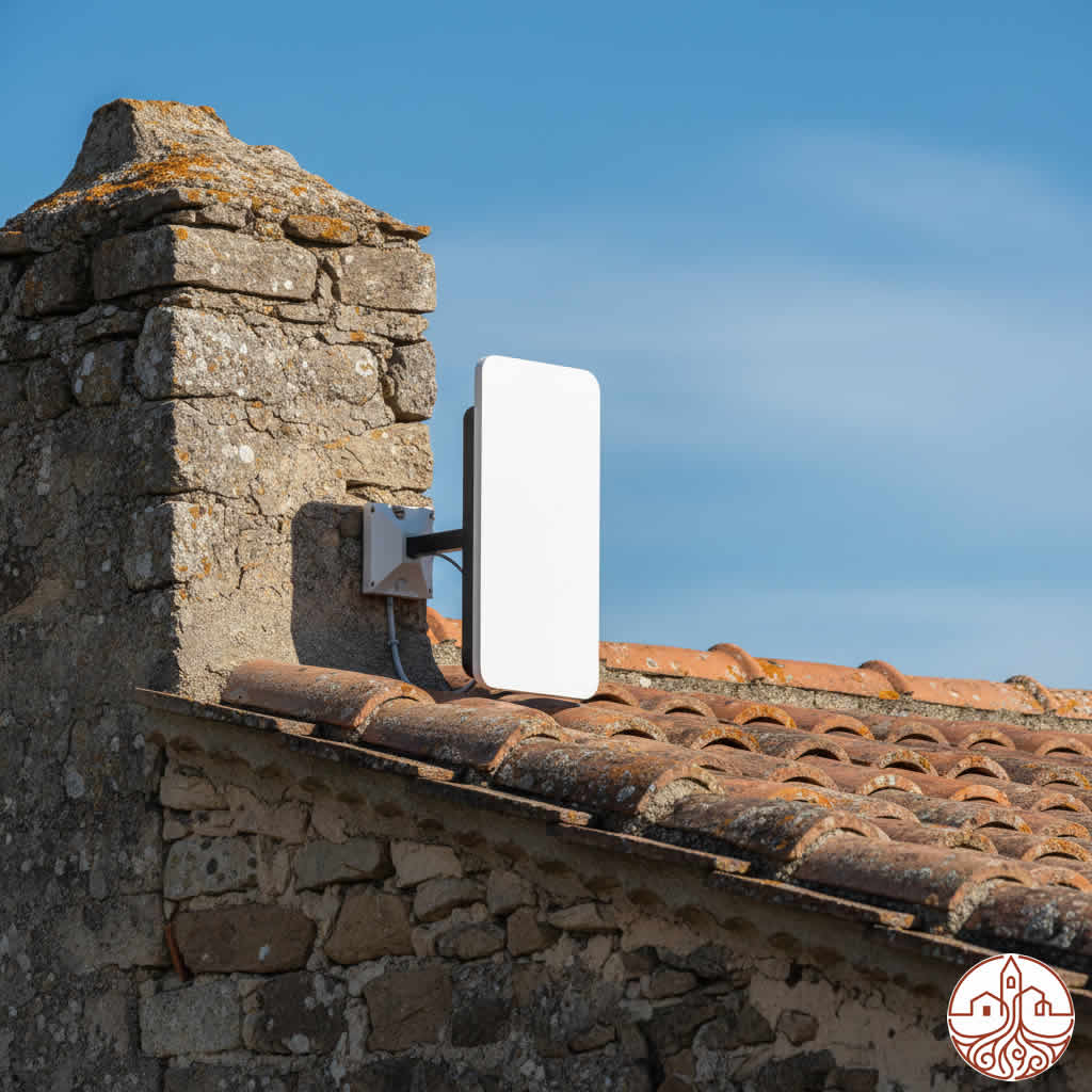 antena internet via satélite en un tejado