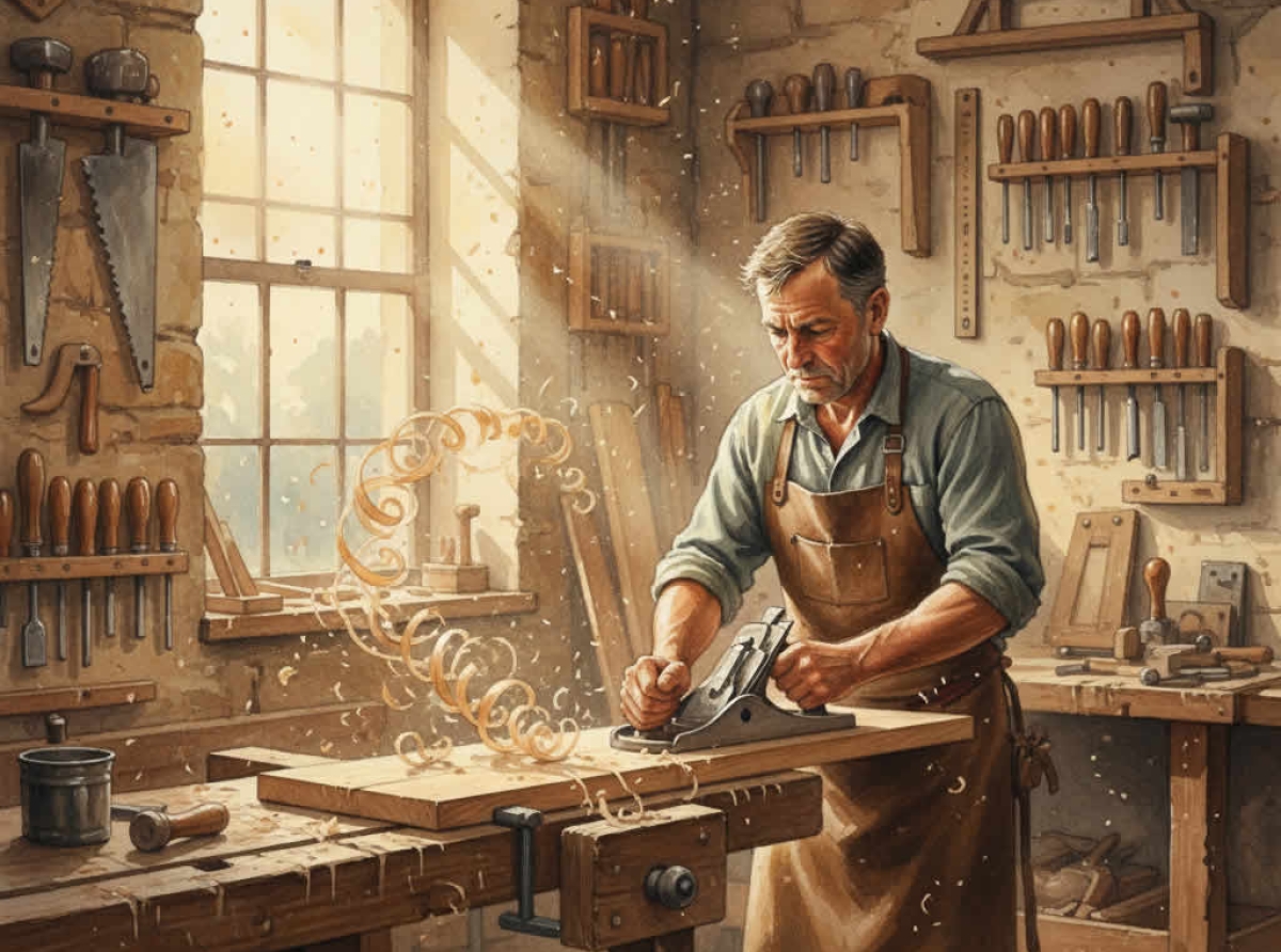 Ebanista en su taller