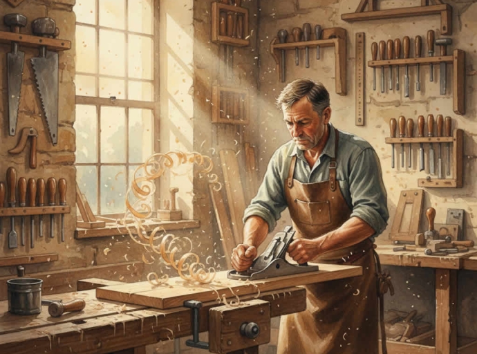 Ebanista en su taller