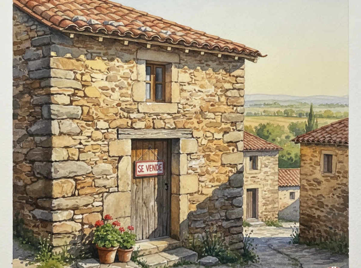 Casa de piedra en venta en un pueblo