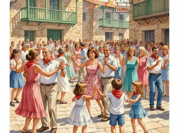 baile en las fiestas de un pueblo