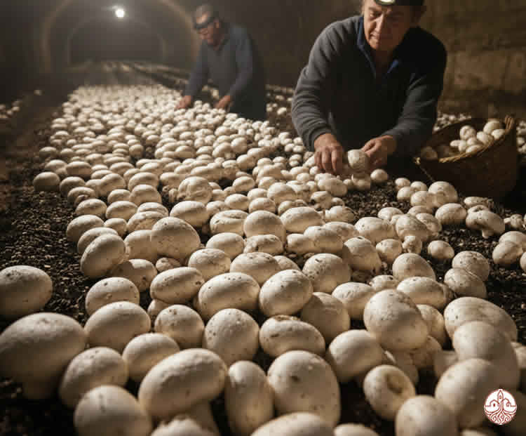 recolectores champiñon