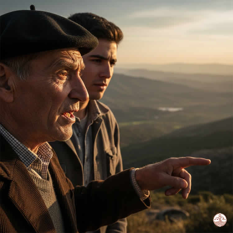 paisano indicando lugar