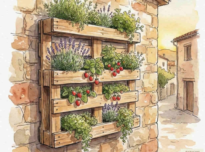 Huerto vertical con palet